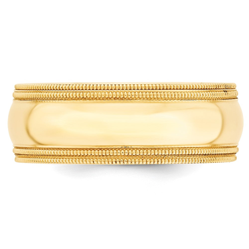 14KY 8mm Double Milgrain Comfort Fit Band