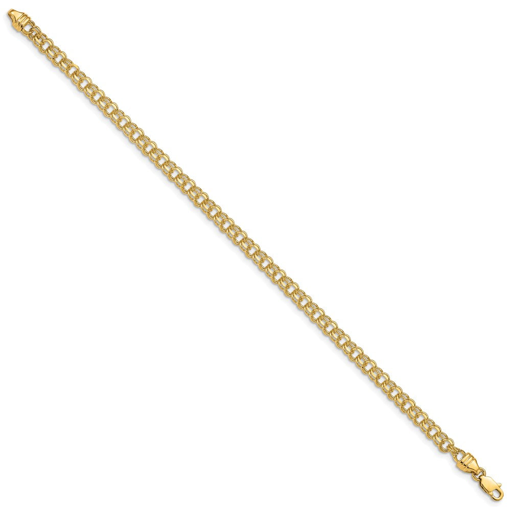 14k 3.75mm Solid Double Link Charm Bracelet