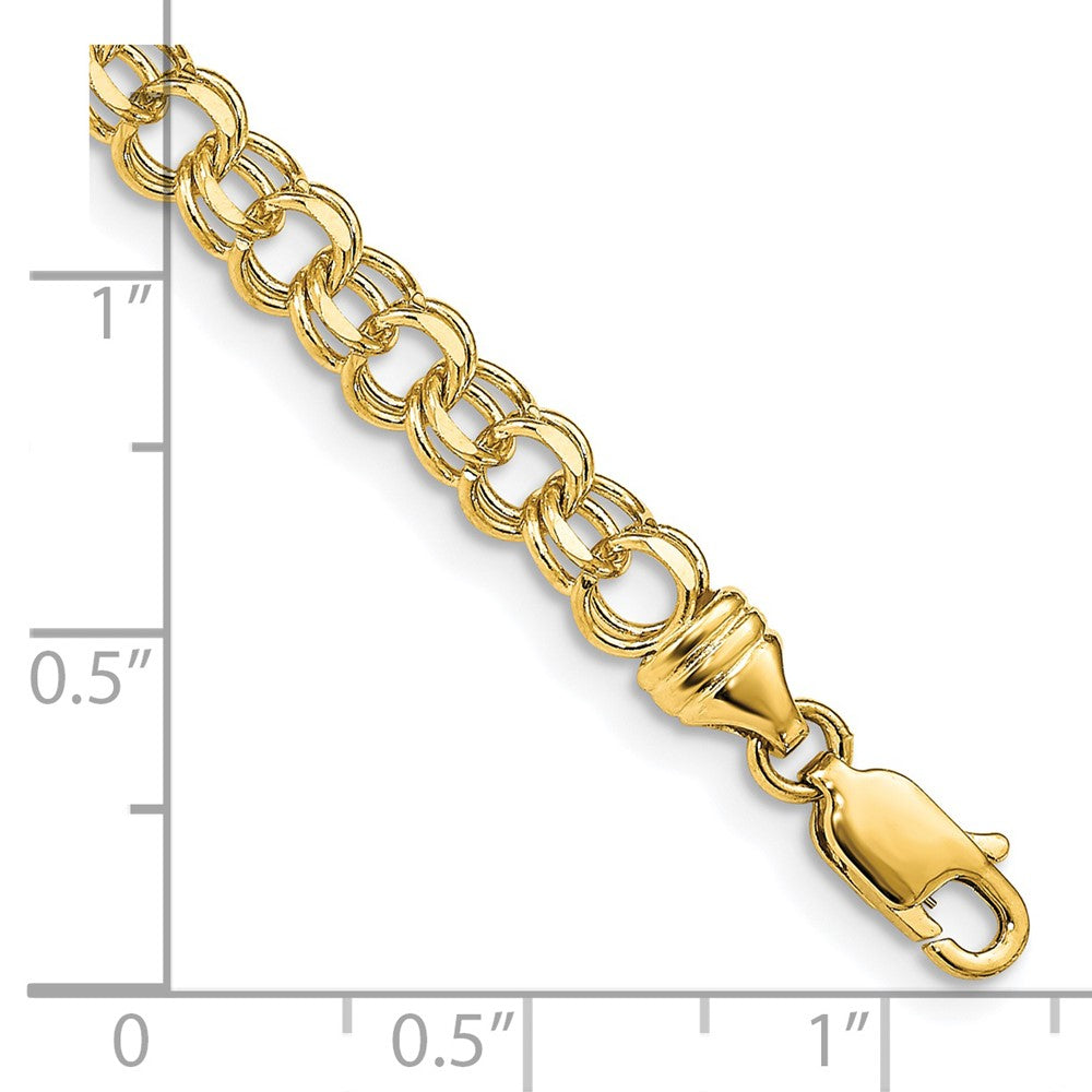 14k 4.75mm Solid Double Link Charm Bracelet