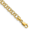 14k 4.75mm Solid Double Link Charm Bracelet
