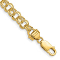 14k 6.5mm Solid Double Link Charm Bracelet