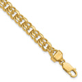 14k 7.5mm Solid Double Link Charm Bracelet