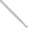 14k White Gold 4.5mm Hollow Double Link Charm Bracelet