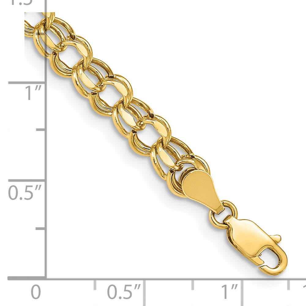 14k 5.5mm Hollow Double Link Charm Bracelet