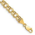 14k 5.5mm Hollow Double Link Charm Bracelet