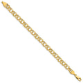 14k 6.5mm Hollow Double Link Charm Bracelet