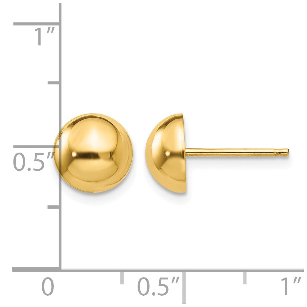14k Polished 8mm Half Ball Post Earrings