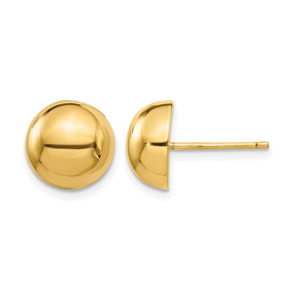 14k Polished 10mm Half Ball Post Earrings