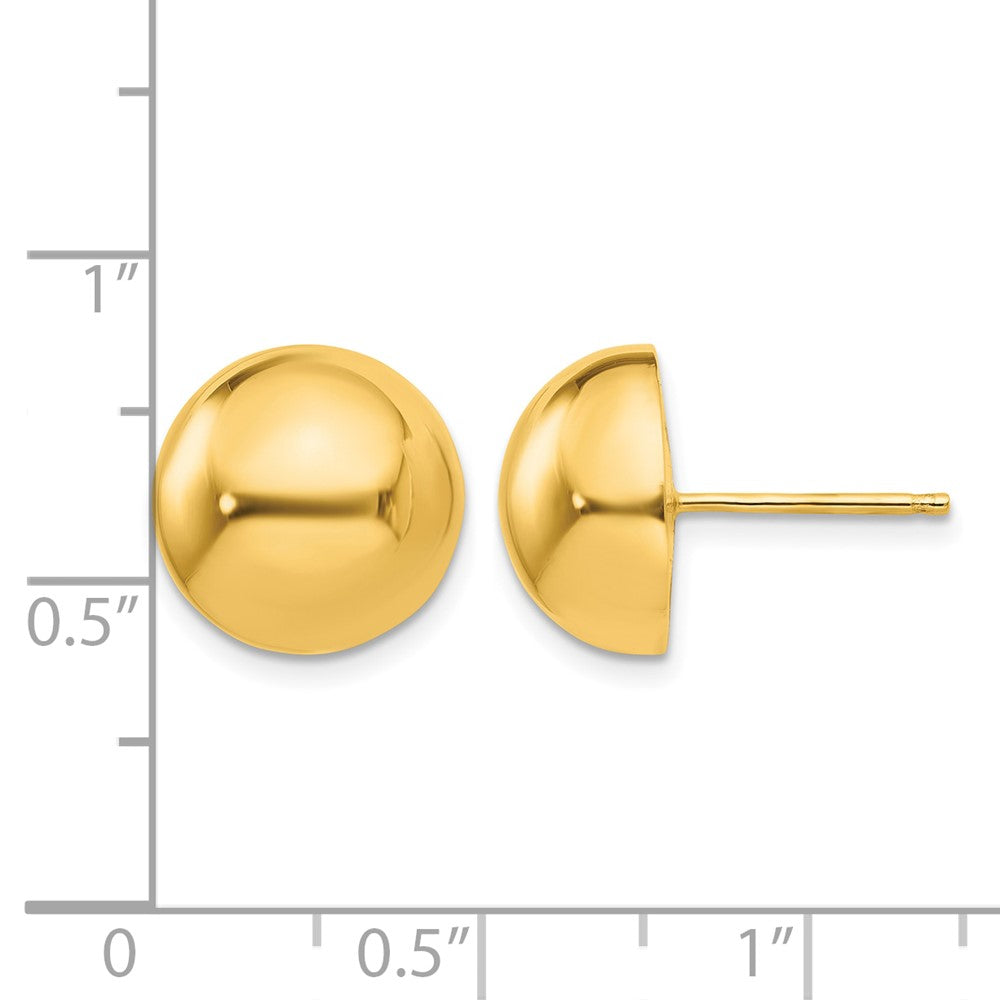 14k Polished 12mm Half Ball Post Earrings