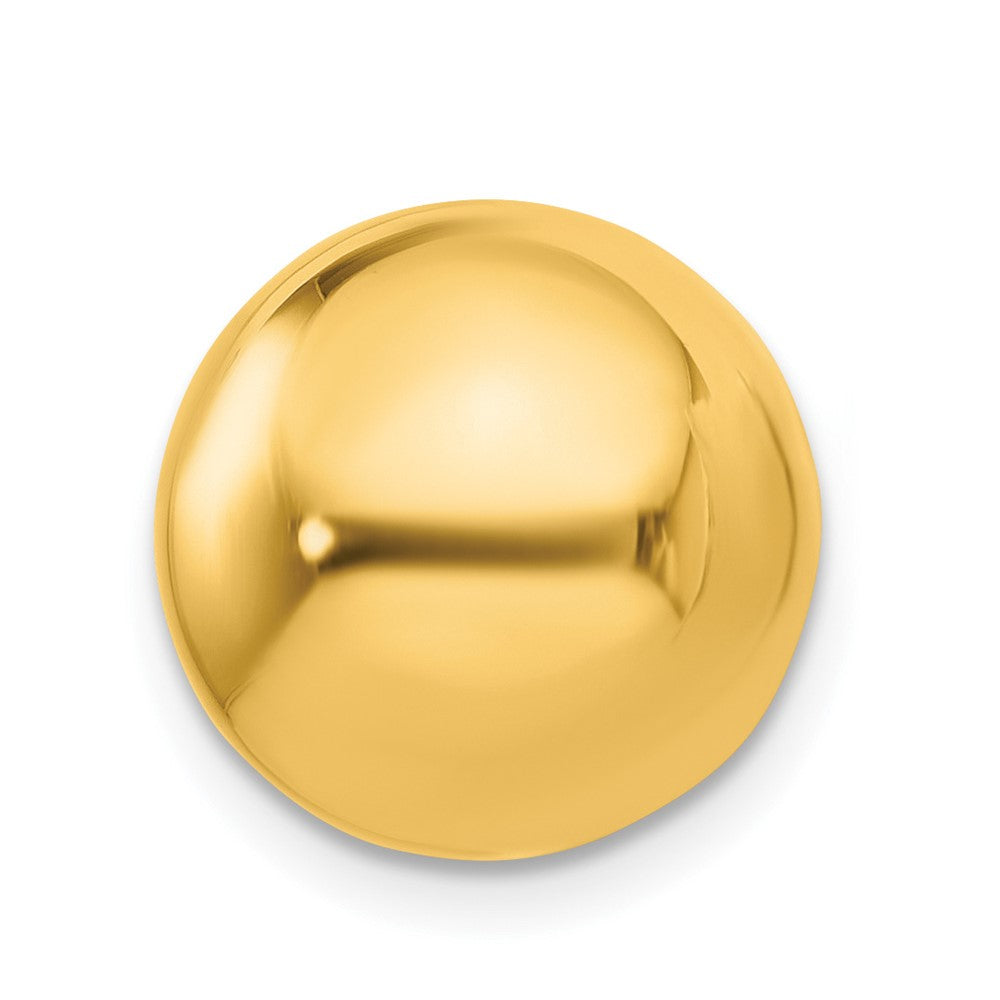 Single 14k Polished 12mm Half Ball Post Earring