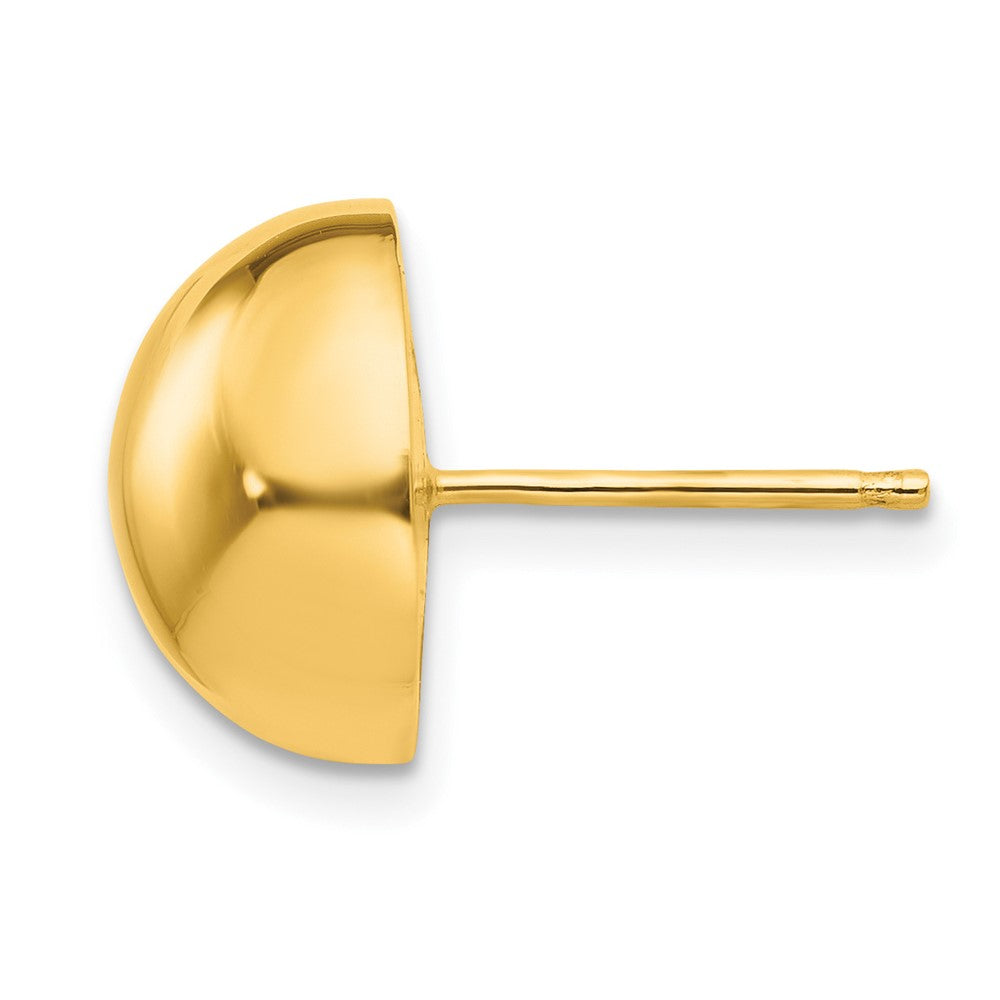 Single 14k Polished 12mm Half Ball Post Earring