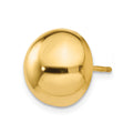 Single 14k Polished 12mm Half Ball Post Earring