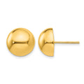 14k Polished 12mm Half Ball Post Earrings