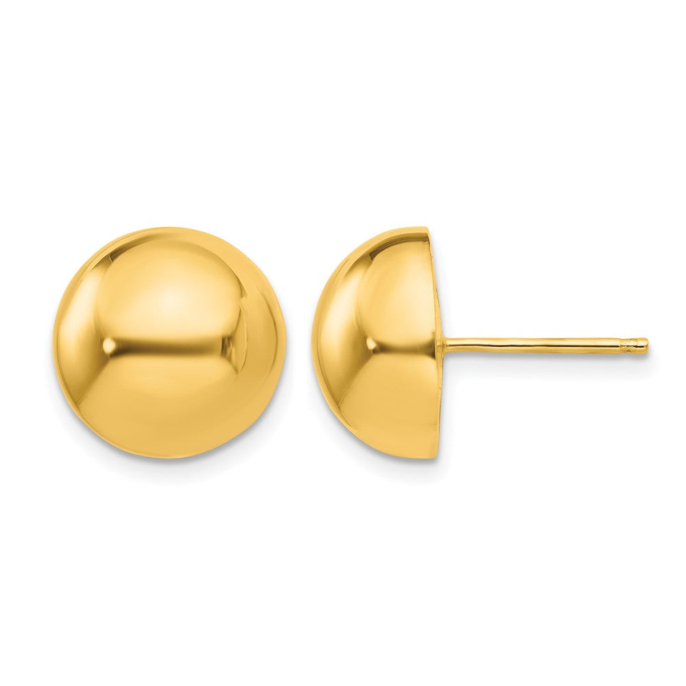 14k Polished 12mm Half Ball Post Earrings