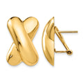 14k Polished X Omega Back Post Earrings