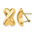 14k Polished X Omega Back Post Earrings