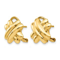 14k Polished X Omega Back Post Earrings