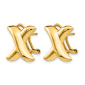 14k Polished X Omega Back Post Earrings