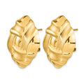 14k Polished & Satin Omega Back Post Earrings