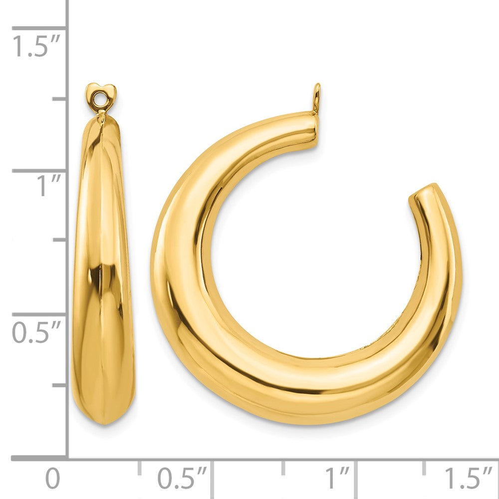 14k Polished Hollow Hoop Earring Jackets