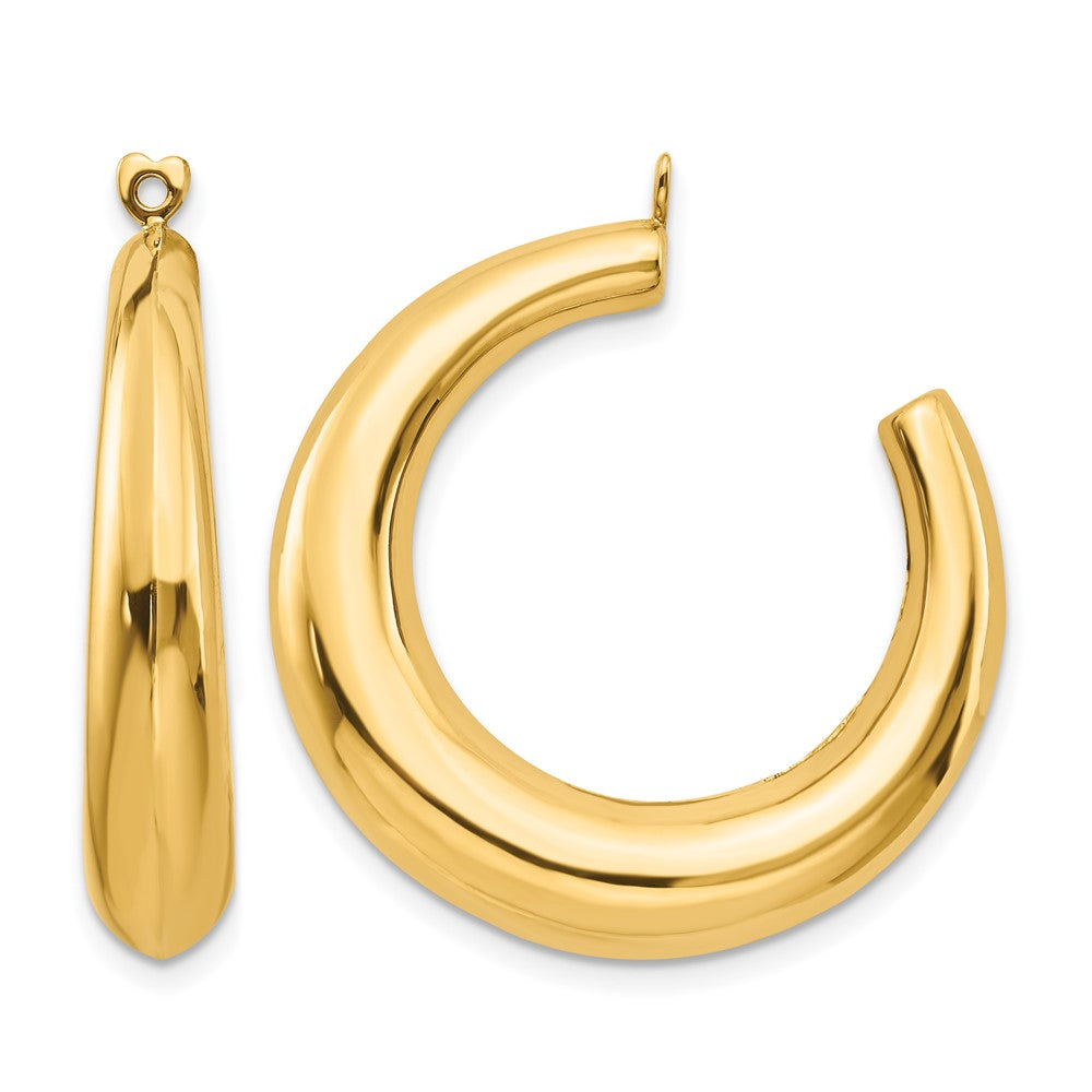 14k Polished Hollow Hoop Earring Jackets