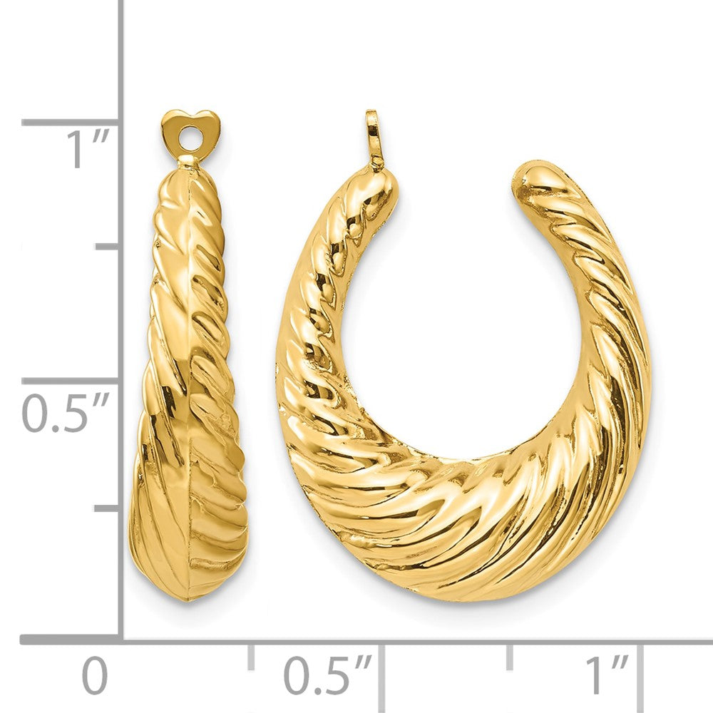 14k Polished Twisted Hollow Hoop Earring Jackets