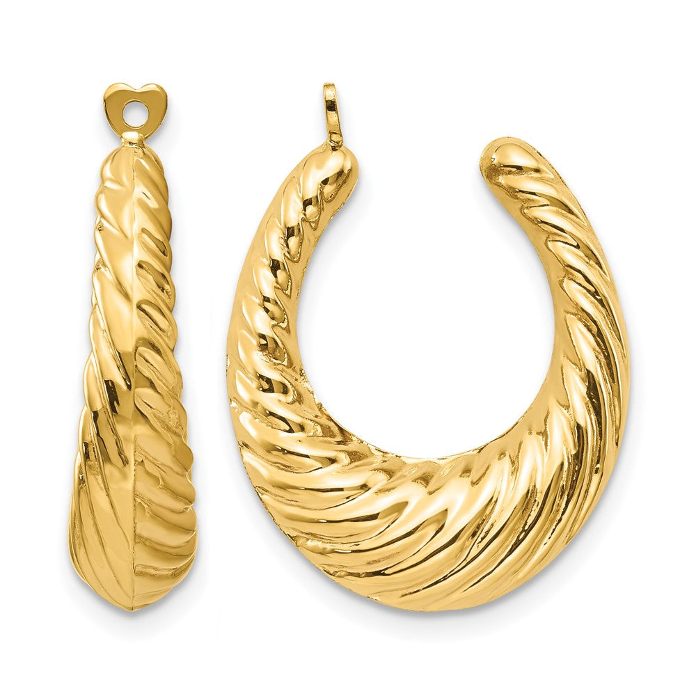 14k Polished Twisted Hollow Hoop Earring Jackets