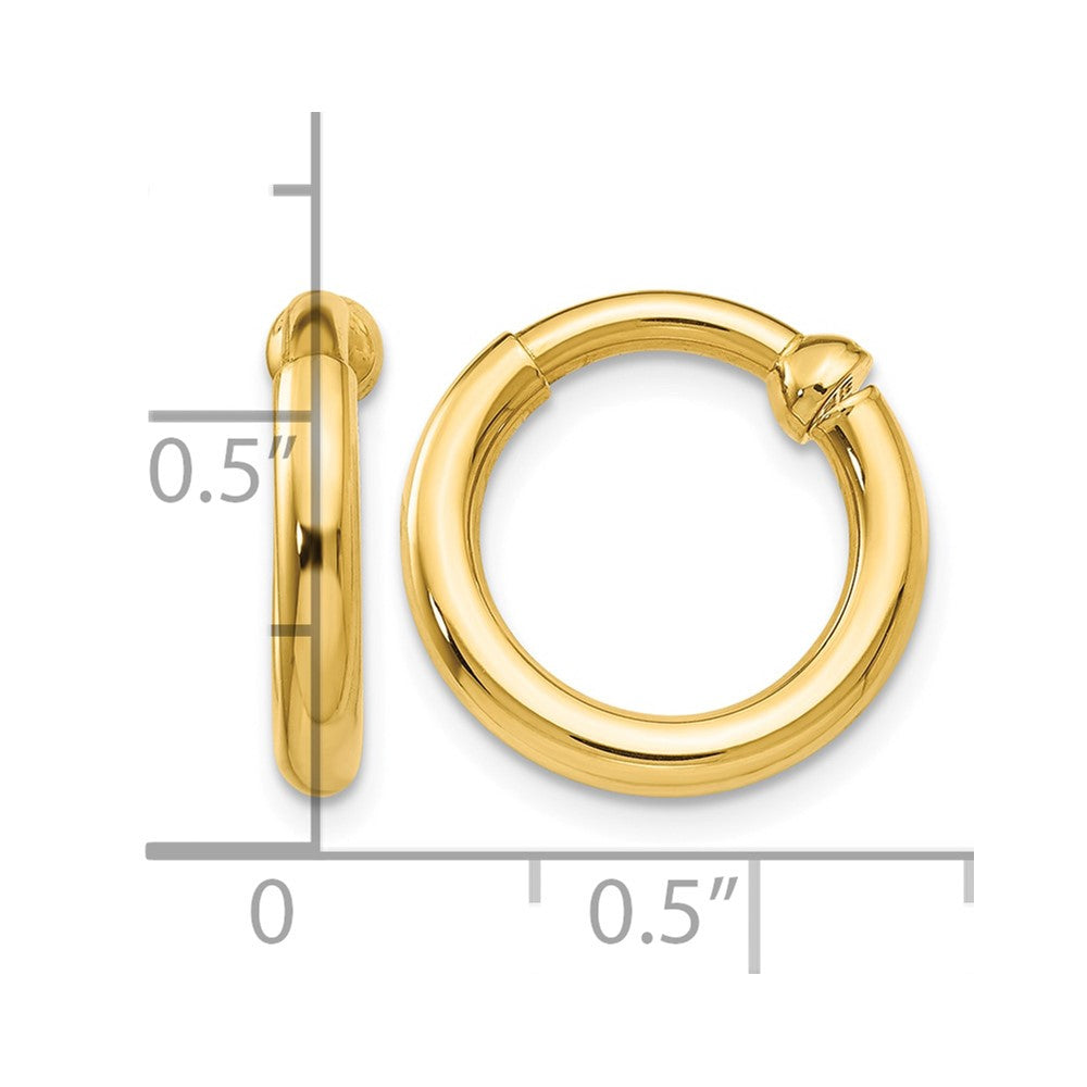 14k Non-Pierced Hoop Earrings