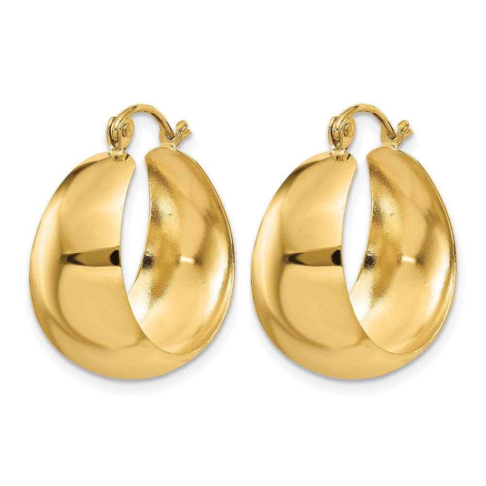 14k Polished 10.5mm Tapered Hoop Earrings