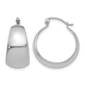 14k White Gold Polished 10.5mm Tapered Hoop Earrings