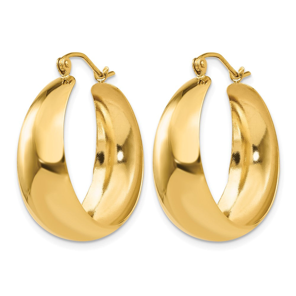 14k Polished 10.5mm Tapered Hoop Earrings