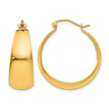 14k Polished 10.5mm Tapered Hoop Earrings