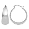 14k White Gold Polished 10.5mm Tapered Hoop Earrings