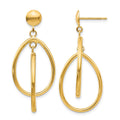 14k Polished Oval Dangle Earrings