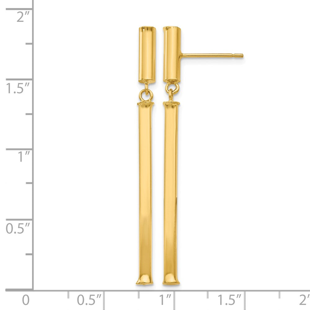 14k Fancy Squared Post Dangle Earrings