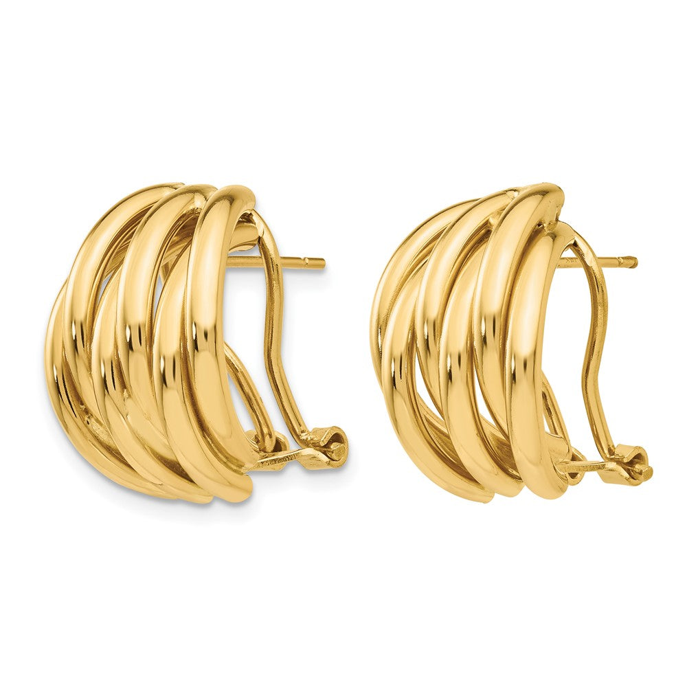 14k Polished Fancy Omega Back Post Earrings