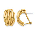 14k Polished Fancy Omega Back Post Earrings