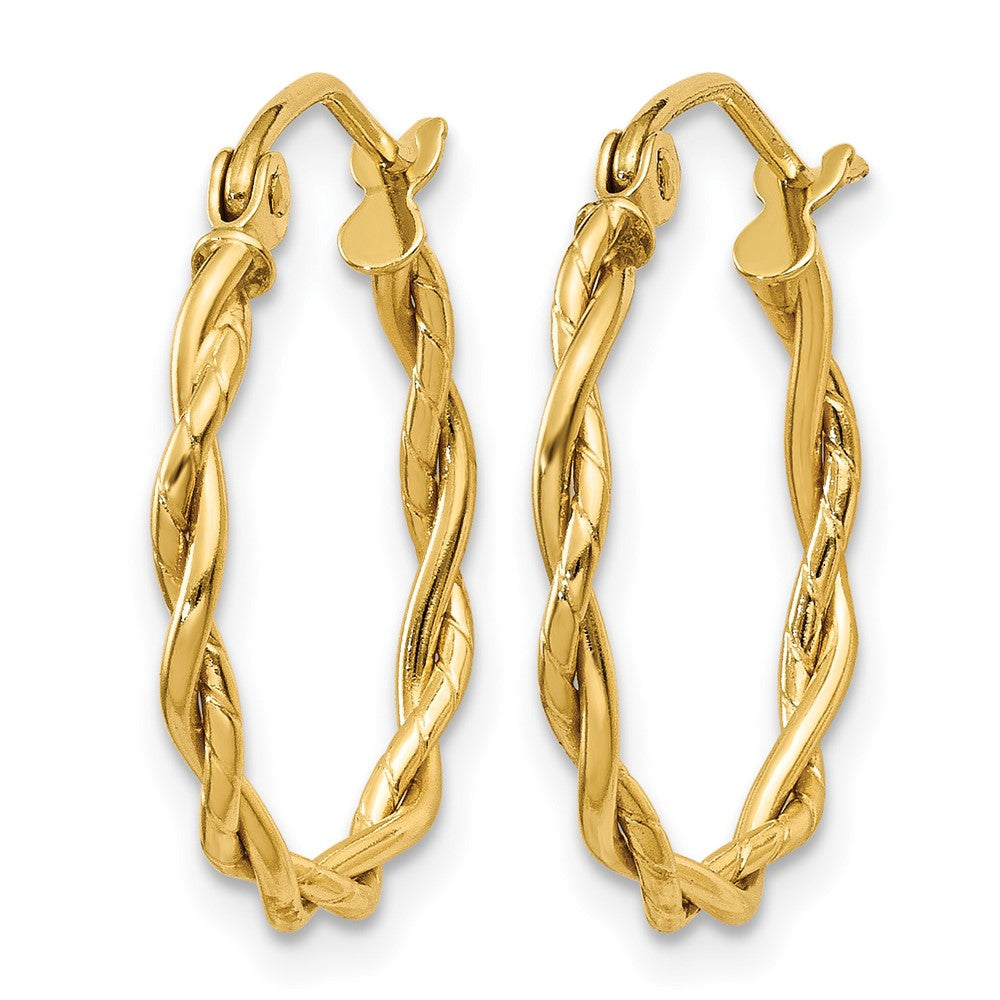 14k Polished 2.25mm Twisted Hoop Earrings