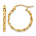 14k Polished 2.25mm Twisted Hoop Earrings