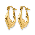 14k Polished Dolphin Hoop Earrings
