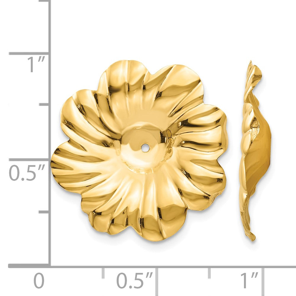 14k Polished Floral Earring Jackets