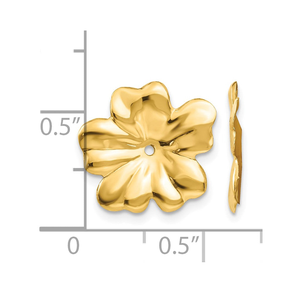 14k Polished Floral Earring Jackets