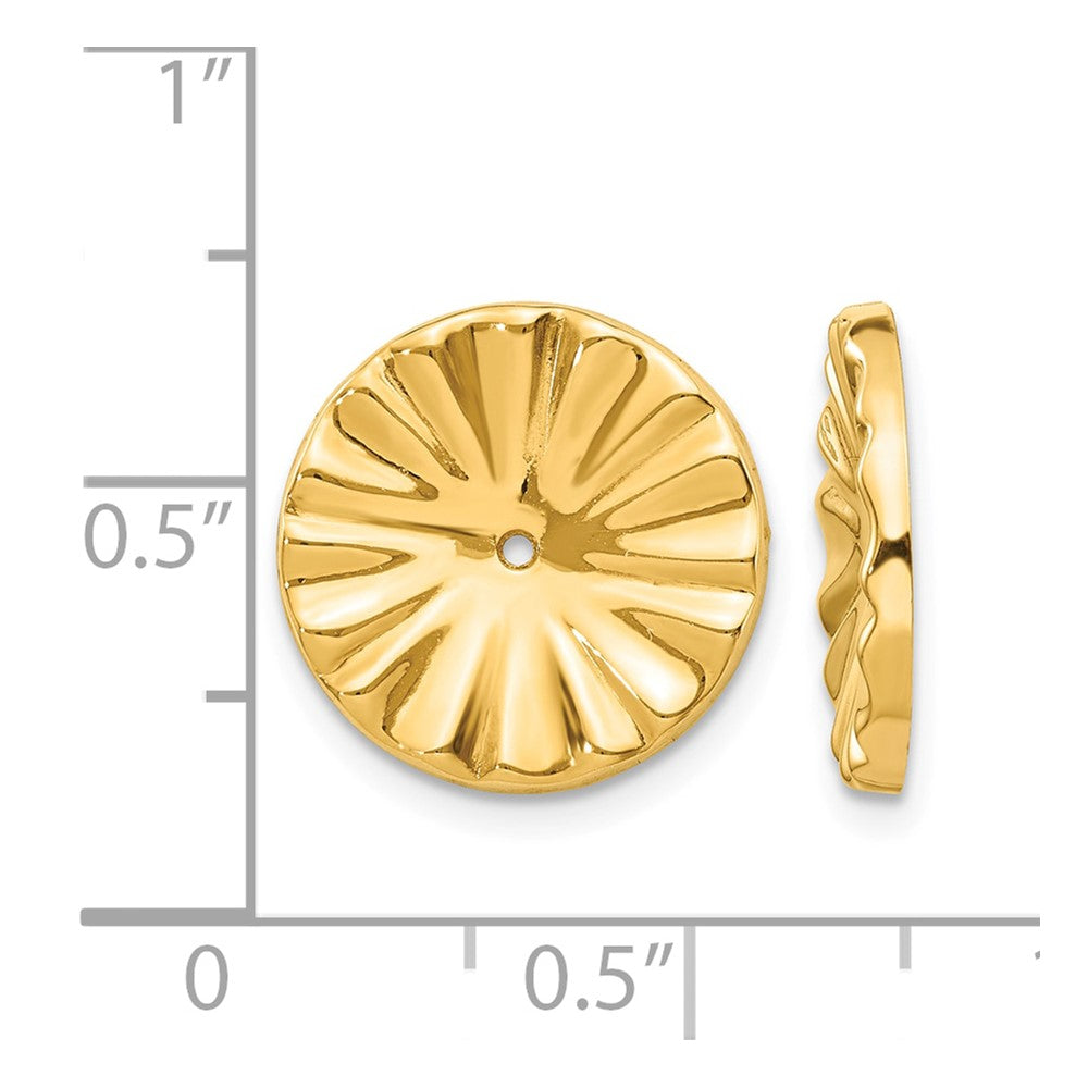 14k Polished Sunburst Earring Jackets