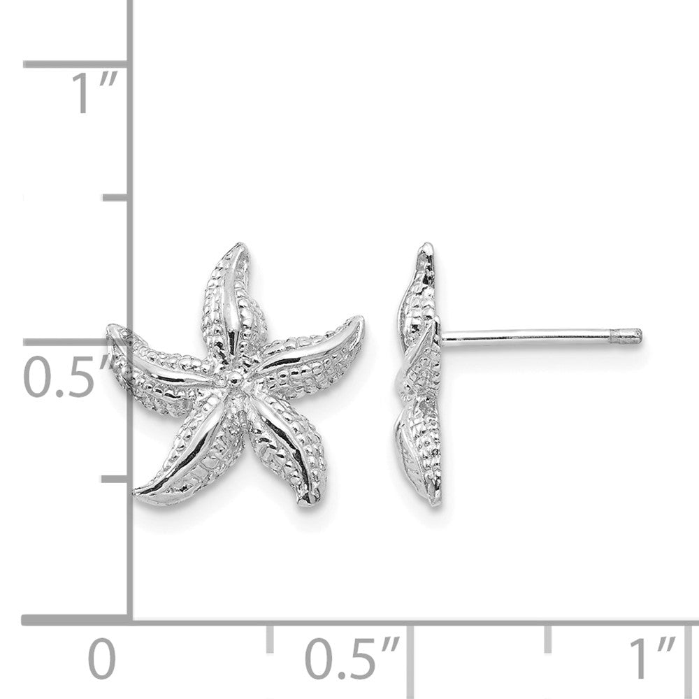 14k White Gold Starfish Earrings