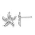 14k White Gold Starfish Earrings