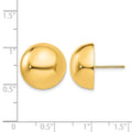 14k Polished 16mm Half Ball Post Earrings