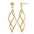14k Curved Tube Dangle Earrings
