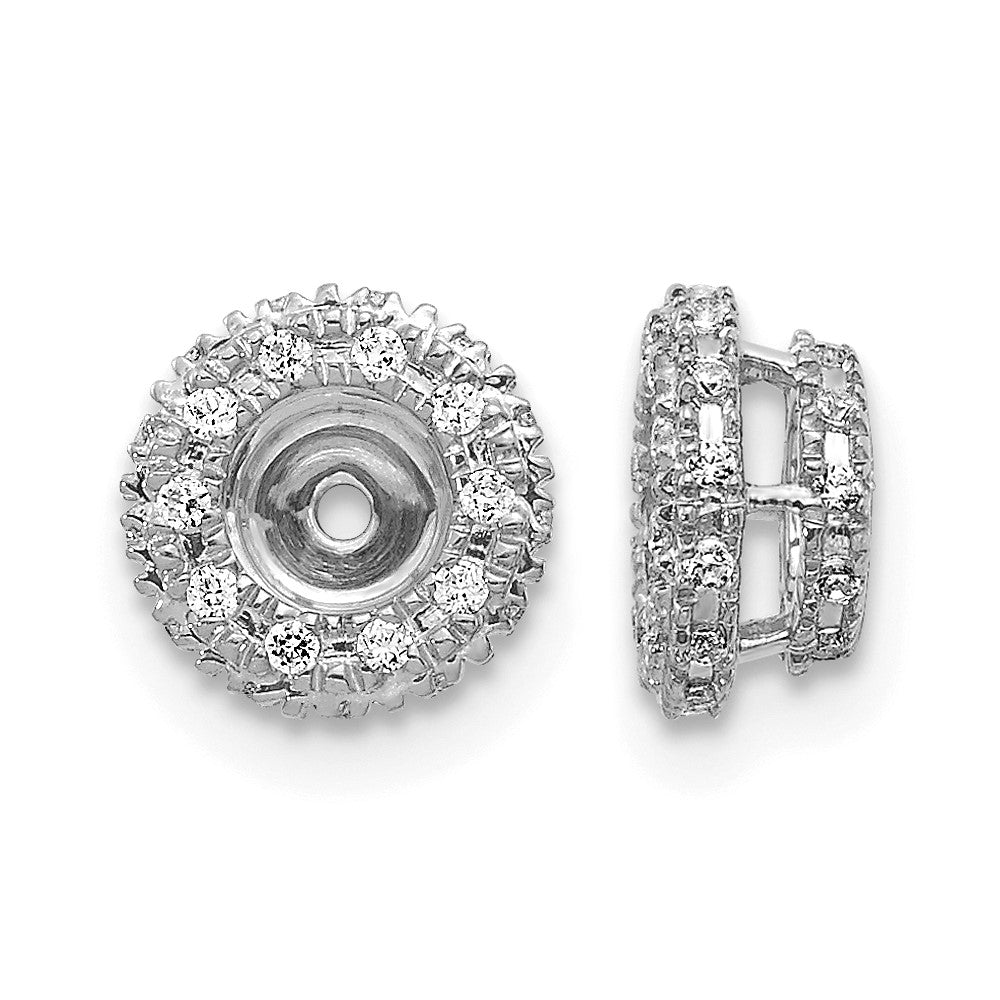14k White Gold 1/5ct Diamond Earring Jackets