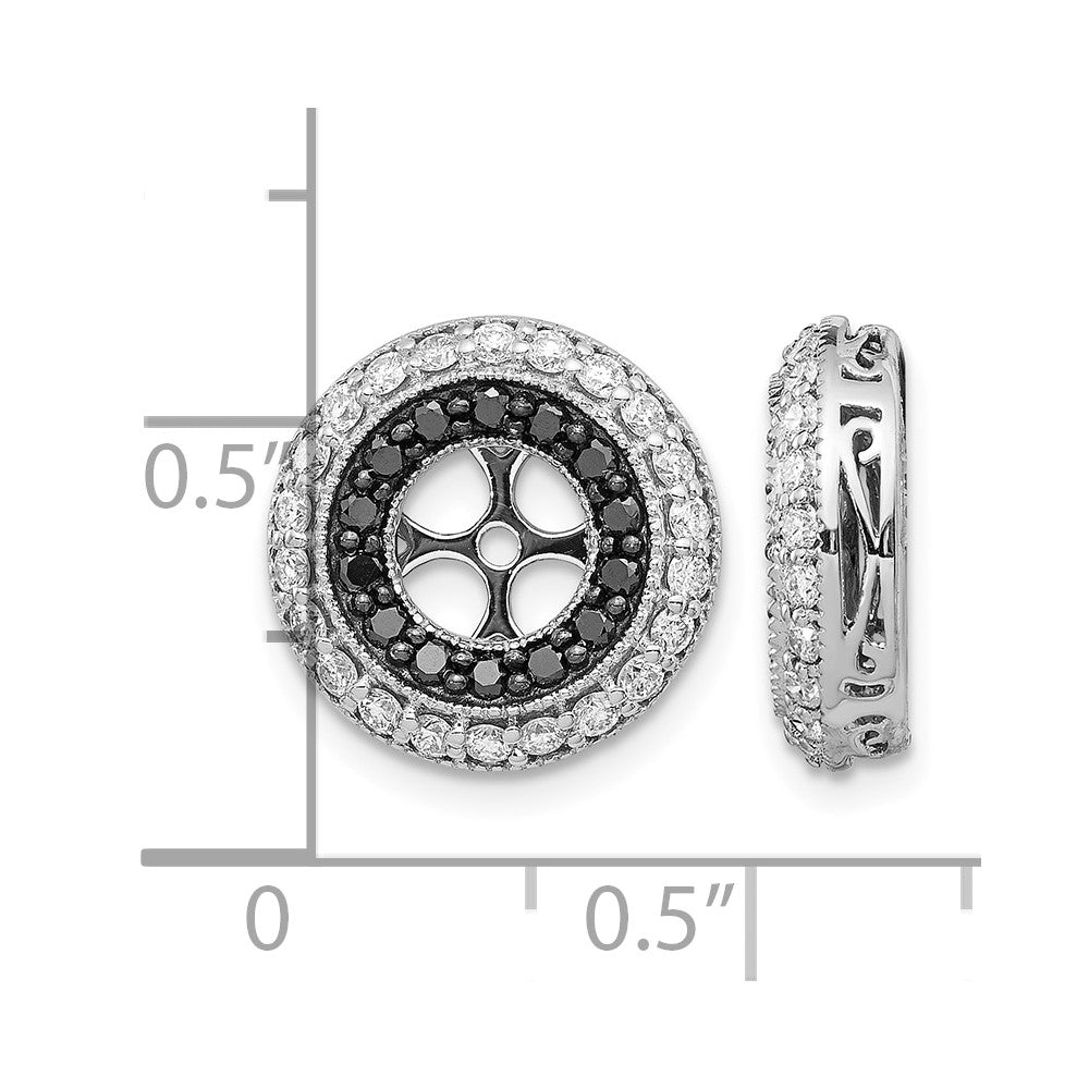 14k White Gold Black and White Diamond Earring Jackets