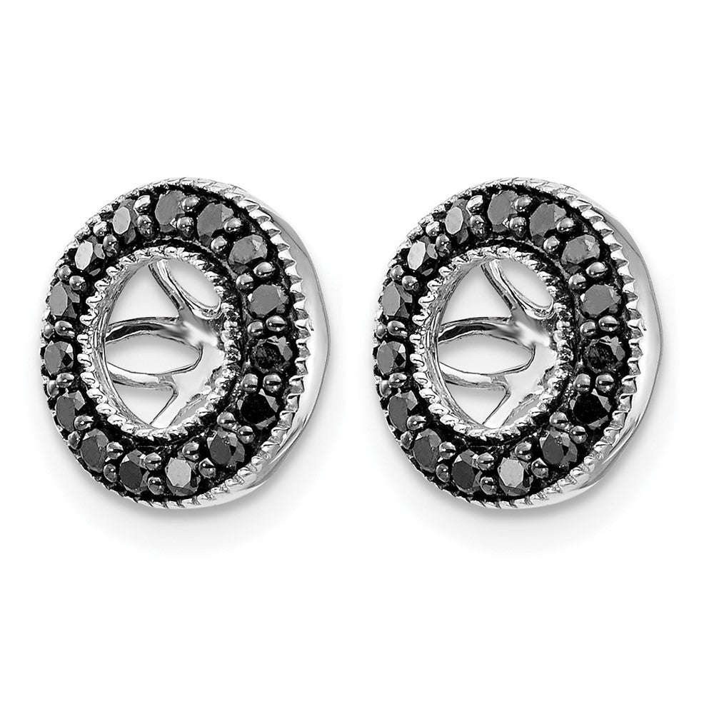 14k White Gold 1/4ct Black Diamond Earring Jackets
